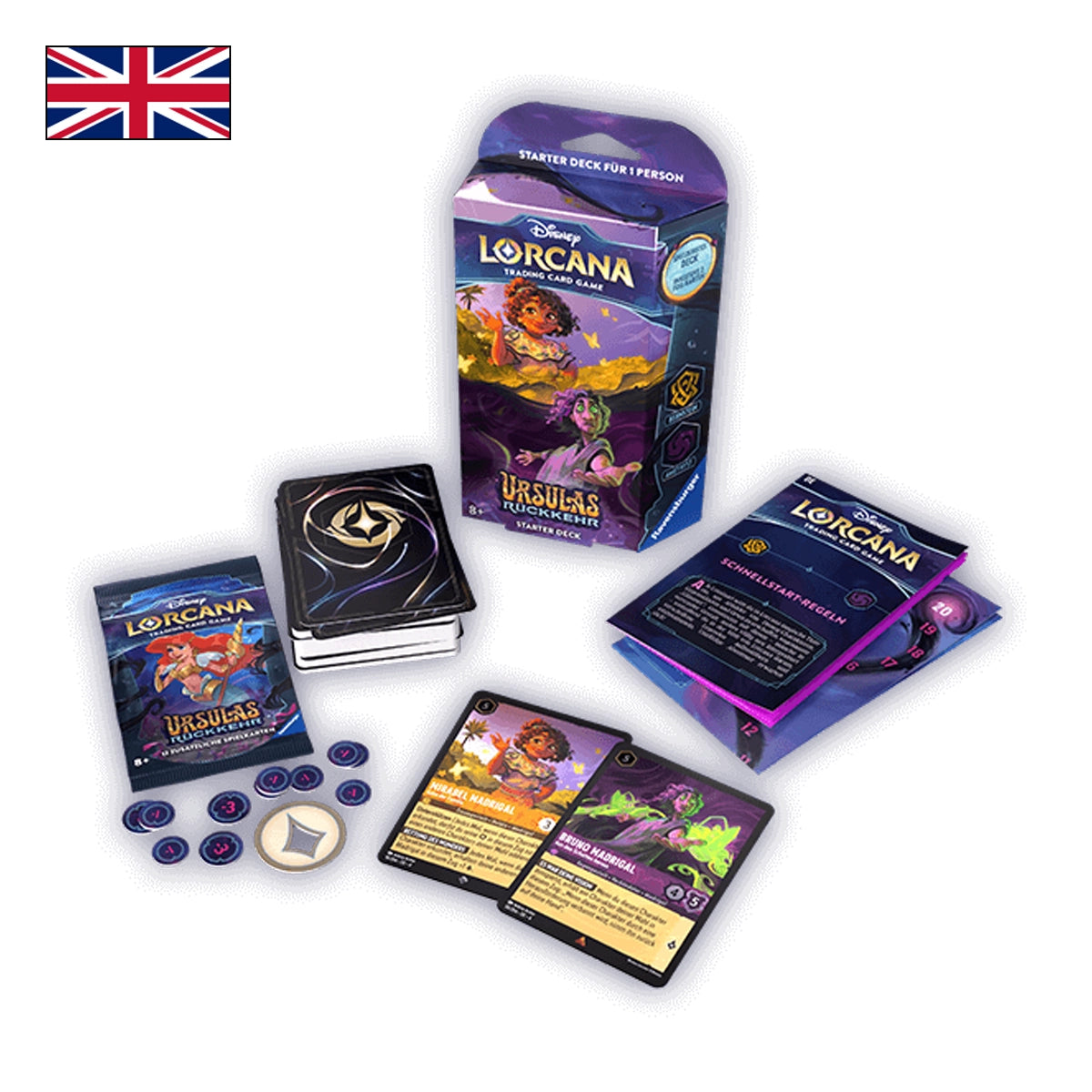 Disney Lorcana: Ursula's Return Starter Deck Amber Amethyst Content